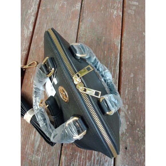 Marilyn Monroe Satchel Crossbody Black & Gold Red Inside - Picture 6 of 9